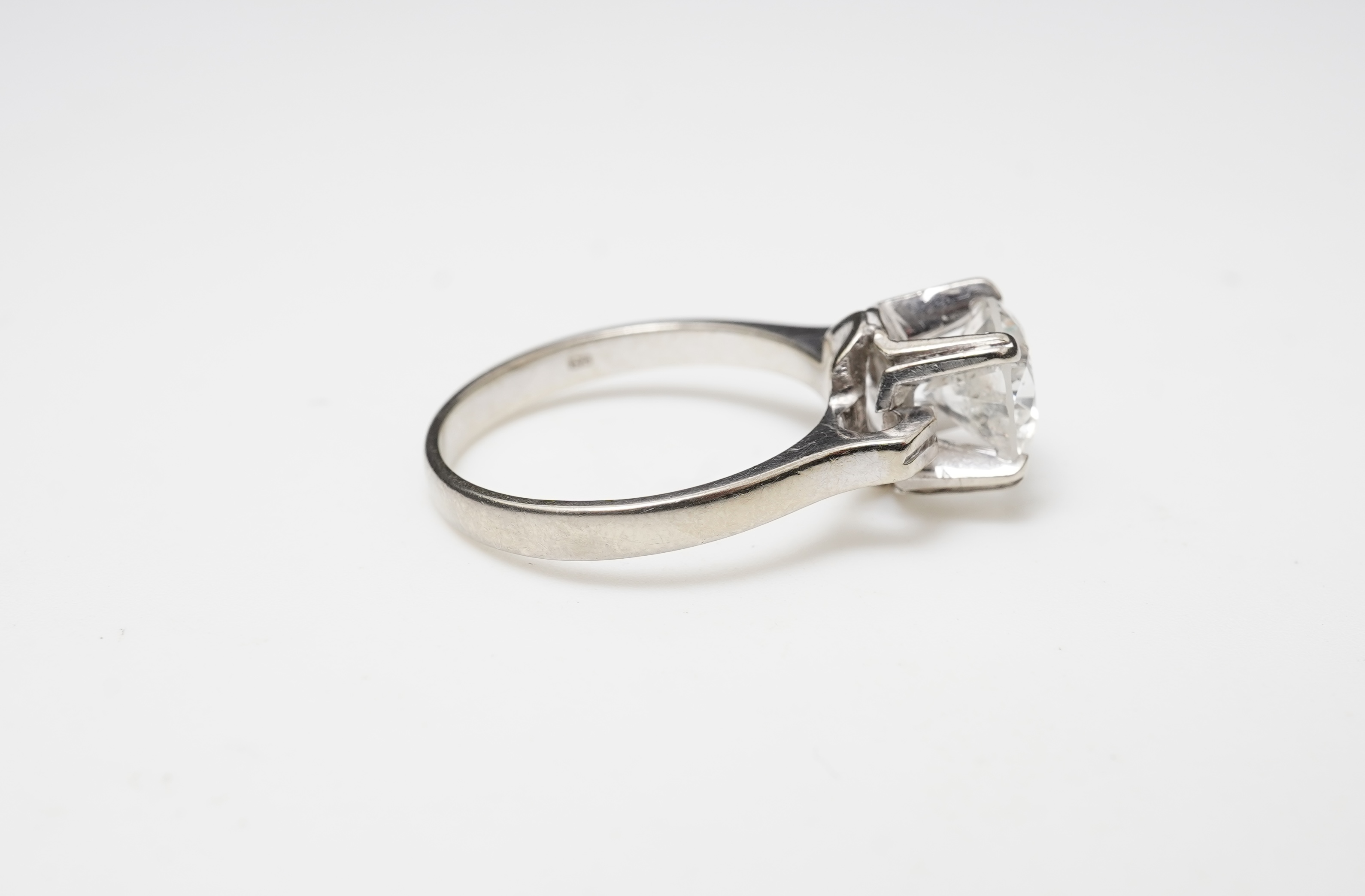 A diamond solitaire ring